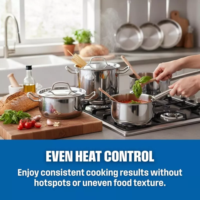 ELLE Home Stainless Steel 12-Piece Pot and Pan Set ECCS200412A