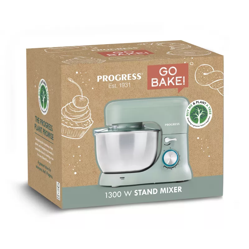 Progress EK5234PTEALV2VDE 1300W Stand Mixer, 6.5L, Teal