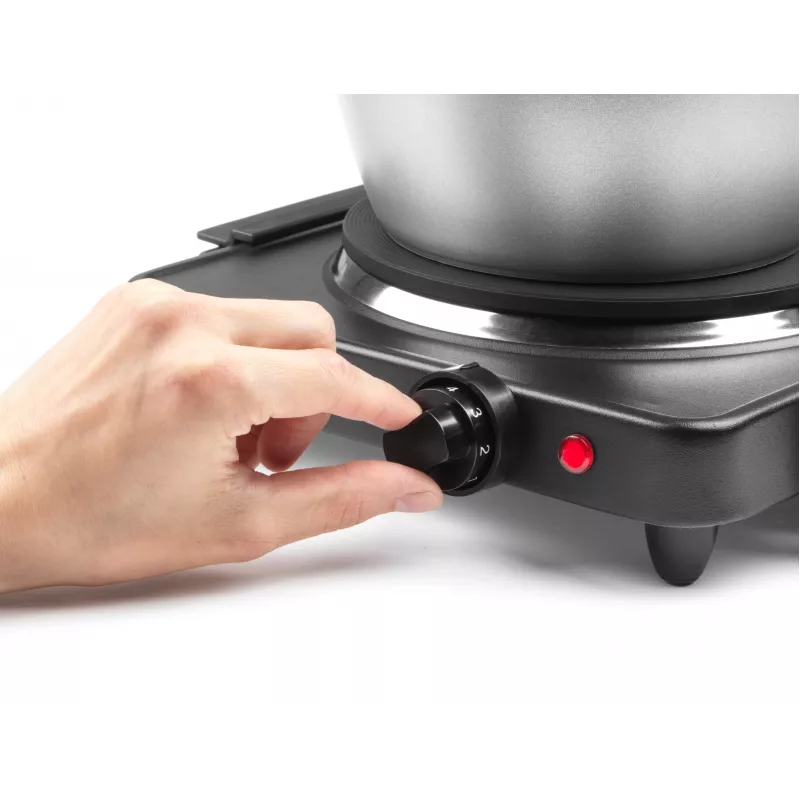 Progress EK4353PFVDE Single Hot Plate 1500W Cast Iron Plate Stainless Steel Body Black and Silver