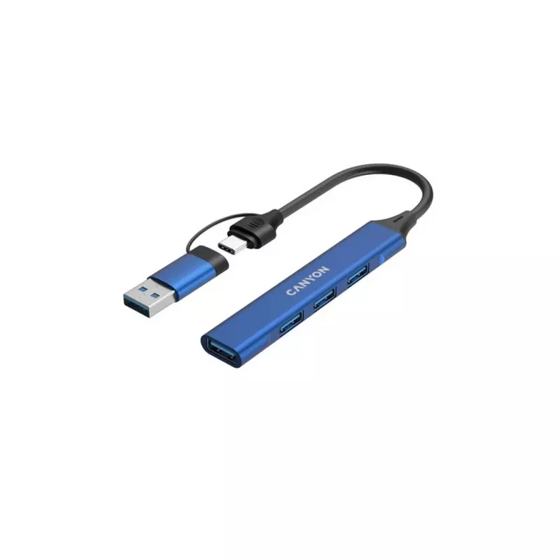 CANYON DS-02 4-in-1 USB-A/C Hub Blue