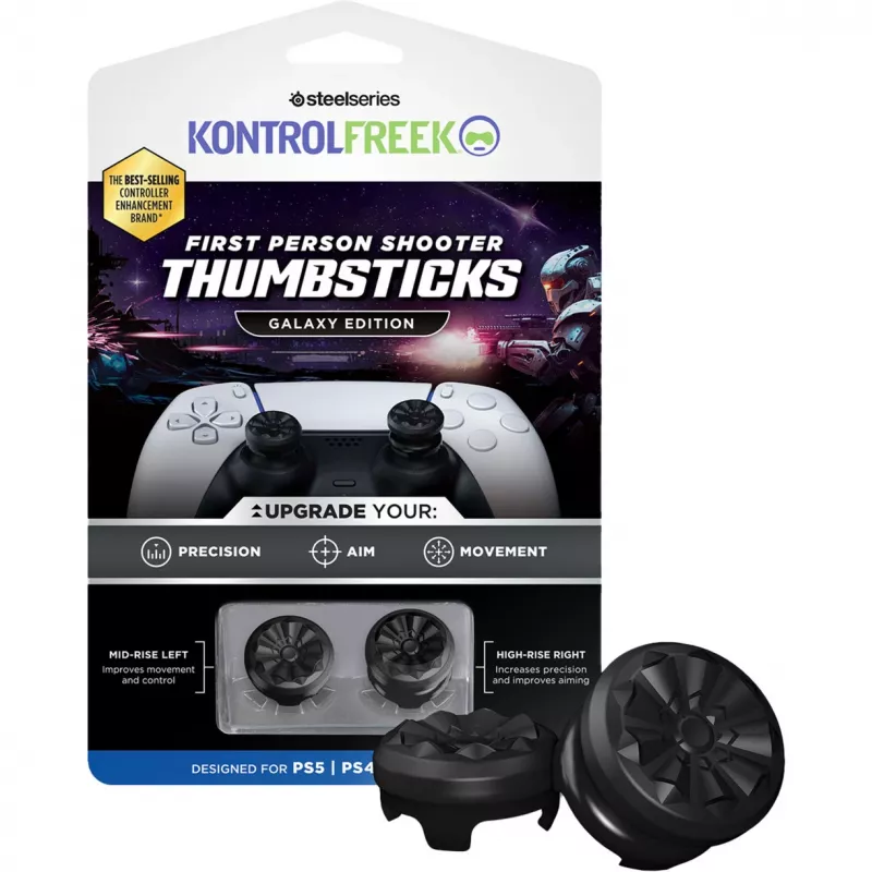 SteelSeries KontrolFreek FPS Performance Thumbsticks Galaxy Edition (Black, 2 Pieces, for PlayStation 5/4 Controller)