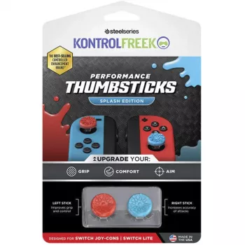 SteelSeries KontrolFreek Performance Thumbsticks Splash (Red/Blue, 2 Pieces, for Nintendo Switch Joy-Cons & Nintendo Switch Lite)