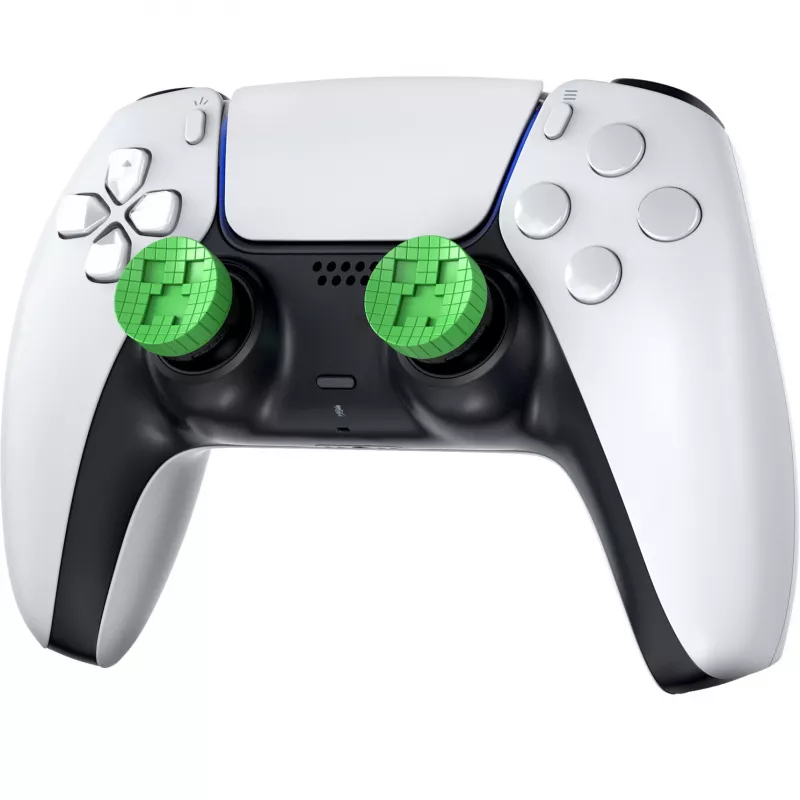 SteelSeries KontrolFreek Minecraft Performance Thumbsticks Creeper Edition (Green/Black, 2 Pieces, for PlayStation 5/4 Controller)