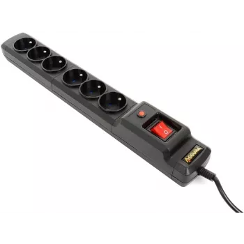 Accura Premium Crux Surge Protector Power Strip 6 Outlets 3.0m Black