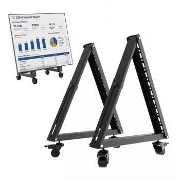 Maclean MC-183 Mobile TV Floor Stand/Trolley for 37-80 inch Screens, VESA up to 800x400, 75kg, Lockable Wheels, Black