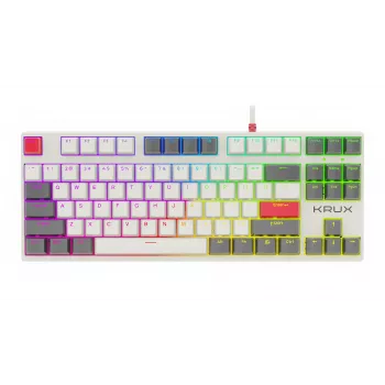 KRUX ATAX PRO RGB Creator Retro Gateron Yellow Pro Mechanical Keyboard (TKL, 87-Key, Hot-Swappable, USB-C, PBT Double-Shot Keycaps, Per-Key RGB)