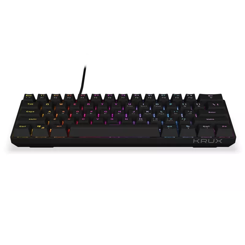 KRUX Qara 60% Mechanical Keyboard Gateron Yellow RGB USB-C Black
