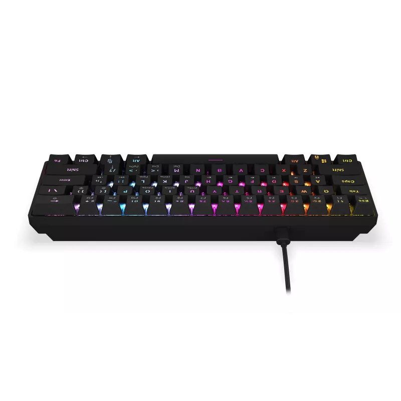 KRUX Qara 60% Mechanical Keyboard Gateron Yellow RGB USB-C Black