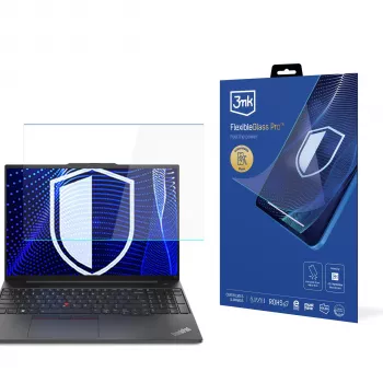 3MK PROTECTION FlexibleGlass Pro Screen Protector for Lenovo ThinkPad E16 Gen 1/2/3 (16 inch, 16:10, Hybrid Glass, 7H Hardness, 0.3mm, Anti-Fingerprint, Bubble-Free)