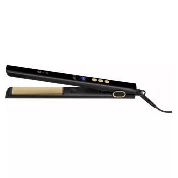 MPM MPR-25 Hair Straightener with Ceramic Tourmaline Plates, Adjustable Temperature 120-200°C, Black/Silver