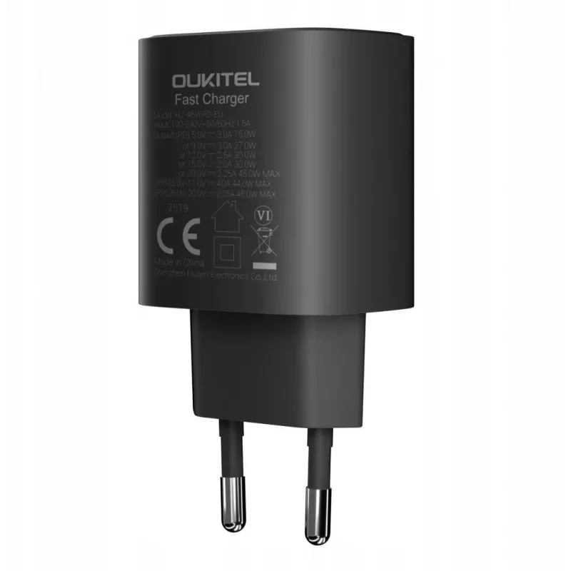 OUKITEL 45W USB-C PD Fast Charger EU Plug Black