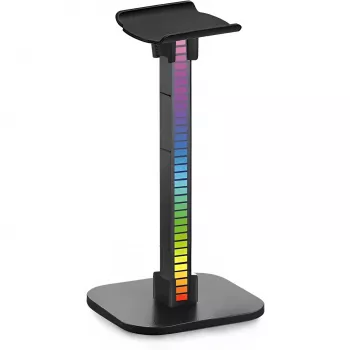 MOZOS D11 RGB LED Headphone Stand with USB Hub and Audio Jack