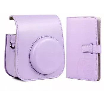 LOVEINSTANT 2-in-1 Case Set for Fuji Instax Mini 11 + Album Purple