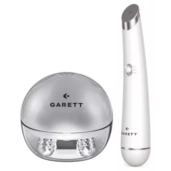 Garett Beauty Pretty Face + Glow Eye White - Multifunctional Facial & Eye Beauty Device with LED Therapy, Cleansing, Massage
