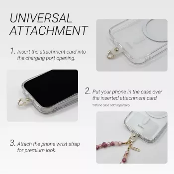 Crong Phone Crossbody Lanyard with Silver Chain - Universal Smartphone Strap