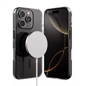 Crong Clear MAG Pro Case for iPhone 16 Pro MagSafe (Black)