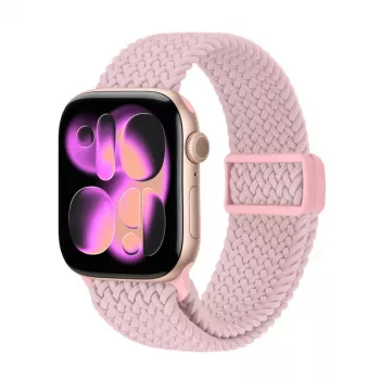 Crong Wave Band Braided Nylon Solo Loop for Apple Watch 38/40/41/42 mm Pink