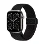 Crong Wave Band Braided Nylon Watch Strap for Apple Watch 44/45/46/49 mm (Black)