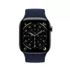 Crong Wave Band Braided Nylon Solo Loop for Apple Watch 44/45/46/49 mm (Navy Blue)