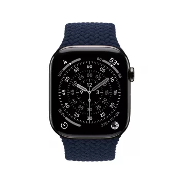 Crong Wave Band Braided Nylon Solo Loop for Apple Watch 44/45/46/49 mm (Navy Blue)