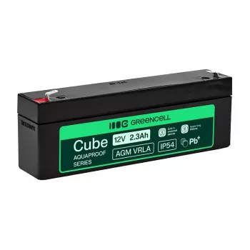 Greencell AGM VRLA 12V 2.5Ah Maintenance-Free Battery for Cash Registers, Toys (178x36x66mm)