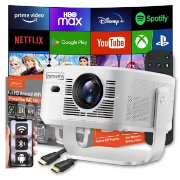 Zenwire PrimeView IMC460 Pro Mini Projector Portable Android 14 WiFi