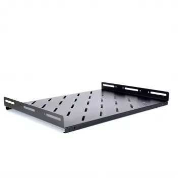 RACKTEL RL-P600S 1U Fixed Shelf for 19-Inch Rack, 600mm Depth, Black (RAL 9004), 50kg Capacity