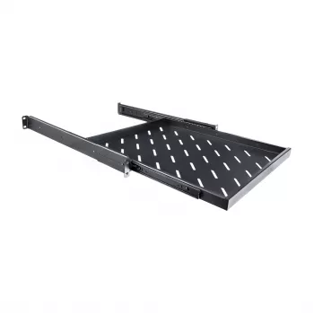 RACKTEL RL-P800W 1U 19-inch Sliding Shelf for 800mm Deep Rack, 50 kg Capacity, Black