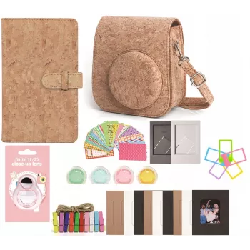 LOVEINSTANT 8-in-1 Accessory Kit for Fujifilm Instax Mini 11 - Cork