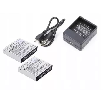 CAMERON SINO 2x Battery + Charger Kit for Xiaomi Yi AZ13-1