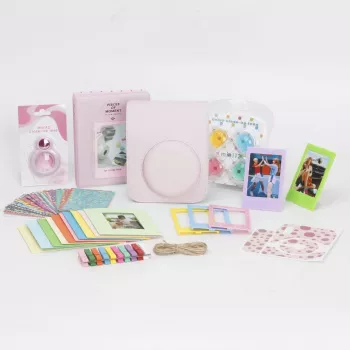 LOVEINSTANT 8-in-1 Accessory Kit for Fujifilm Instax Mini 12 - Pink