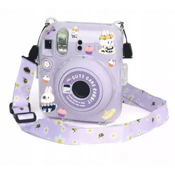 LOVEINSTANT Case for Fujifilm Instax Mini 12 - Sweet Rabbit Design with Stickers