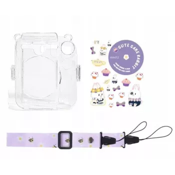 LOVEINSTANT Case for Fujifilm Instax Mini 12 - Sweet Rabbit Design with Stickers