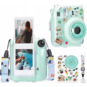 LOVEINSTANT Case for Fujifilm Instax Mini 12 with Stickers / Holiday Time