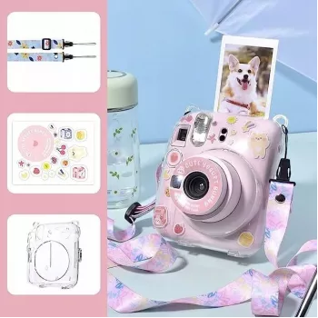 LOVEINSTANT Case Cover for Fujifilm Instax Mini 12 with Stickers - Yogurt Rabbit