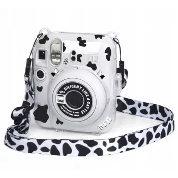 LOVEINSTANT Case for Fujifilm Instax Mini 12 with Stickers - Cow Print