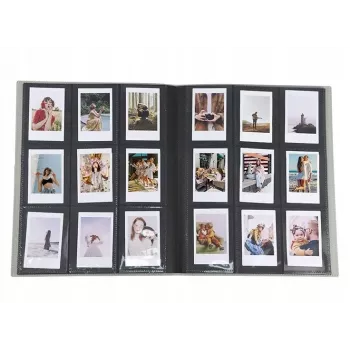 LOVEINSTANT Photo Album for 360 Photos - Compatible with Fujifilm Instax Mini, Xiaomi, Polaroid, Canon, HP, Kodak - Black