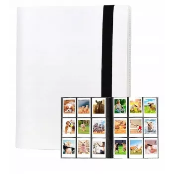 LOVEINSTANT Photo Album for 360 Photos Compatible with Fujifilm Instax Mini / Xiaomi / Polaroid / Canon / HP / Kodak, White