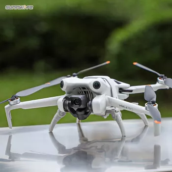 SUNNYLIFE Landing Gear Extensions for DJI Mini 4 Pro - Height Increase 30mm, Quick-Release Snap-On, Anti-Slip Pads (Grey) N4P-LG700