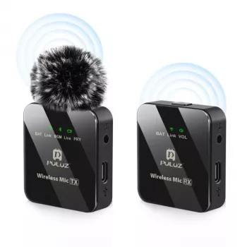 PULUZ PU3153B Wireless Bluetooth Microphone 3.5mm TRS/TRRS for Phone Camera