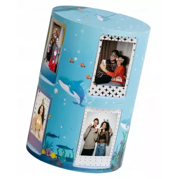 LOVEINSTANT Foldable Cube Photo Frame for 24 Instax Mini Prints - Sea Blue