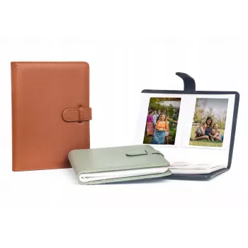 LOVEINSTANT Photo Album 80x for Fuji Instax Wide, Square, Polaroid 600, SX-70, Now / Brown