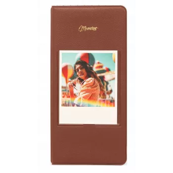 LOVEINSTANT Photo Album 64 Photos for Fuji Instax Wide, Square, Polaroid 600, SX-70, Now / Brown