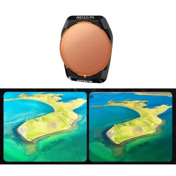 SUNNYLIFE Hybrid 2in1 Polarizing PL + Gray ND32 Filter for DJI Air 3 / 3S + Case Fi923-32p