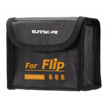 SUNNYLIFE Fireproof LiPo Battery Safe Bag for DJI Flip Drone - Holds 3 Batteries - Black