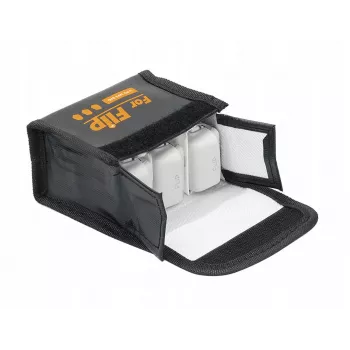 SUNNYLIFE Fireproof LiPo Battery Safe Bag for DJI Flip Drone - Holds 3 Batteries - Black