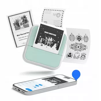 LOVEINSTANT S1 Bluetooth Thermal Printer for Photos, Stickers, Notes, Labels, 53mm, 203dpi, Green