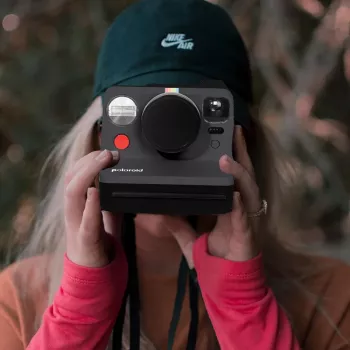 LOVEINSTANT Protective Lens Cap Aluminum for Polaroid Now Now+ Black
