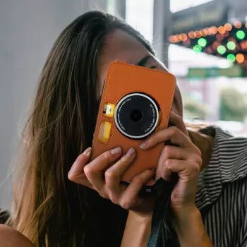 LOVEINSTANT Camera Protective Case for Kodak Mini Shot 2 / Era MS200 - Brown
