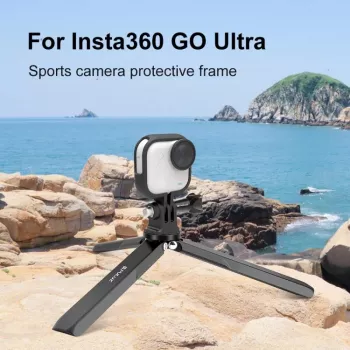 PULUZ Frame Mount Protective Case for Insta360 GO Ultra, 1/4 inch Tripod Mount, Black